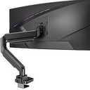 WALI Ultrawide Monitor Arm for 13 to 49 Inch Heavy Duty Curved Screens, Holds 33 Lbs, Adjustable Gas Spring Single Monitor Desk Mount with C-Clamp, Grommet Base, 75x75/100x100 VESA, (GSM001XL), Black