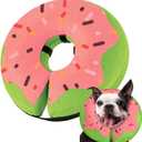 Gimars Inflatable Dog Cone Alternative Dog Donut Collar After Surgery, Soft Dog Neck Pillow Recovery Cone Collar, E Collar and Elizabethan Collar Alternative for Small and Medium Dogs