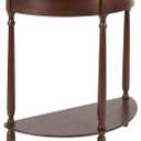 Decor Therapy Simplify Half Round Accent Table, Walnut, 28.25w 11.8d 28.25h