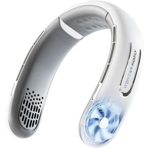 Personal Neck Fan  Rechargeable 4000 mAH  Portable Fan Necklace for Travel, Gym, Office  Wearable Air Conditioner  Unique Gifts for Men & Women  Neck Cooling Wrap Plus Eye Mask & Cleaning Brush