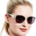MARE AZZURO Round Reading Sunglasses Women Oversized UV Readers 100 150 200 250 300 350 (Transparent, 2.00)