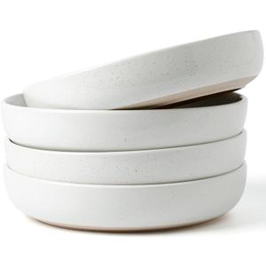 famiware Milkyway 33 oz Bowl Set, Pasta Bowls Set of 4, Salad Bowls Perfect for Your Friend for Housewarming, Thanksgiving, Christmas, White