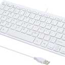 I Focus MCSaite Mini 78 Keys Wired Keyboard - with Keyboard Cover Computer keypad for Laptop MAC Windows 10/8 / 7 / Vista/XP(White+Keyboard Film)