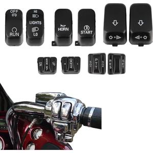 PSLER Hand Control Housing Cap Cover - 10 PCS Switch Cover Kit with Button Caps Fits for Touring Electra Glide, Road Glide, King Street Glide Ultra 1996-2013, Black