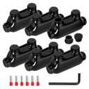 Joinfworld Insulated Inline Splice Connector 2/0-6 Gauge Aluminum to Copper Wire Connectors 6 AWG Splice Aluminum Wire Connectors with Slotted Allen Hex - 6 Pack