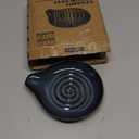 HaWare Spoon Rest for Stove Top, 5.1" Ceramic Spoon Holder for Kitchen Utensils, Coffee Spoons, Spatula, Heat-Resistant Cooking Utensil Rest for Kitchen Counter Decor, Ink Blue