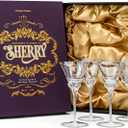 Crystal Sherry, Sweet Port and Dessert Wine Glasses | Set of 4 | 3.7 oz Small Schooner Sippers for Cordials and Liqueur | Long Stem Glassware for Aperitif, Digestive, After Dinner Drinks