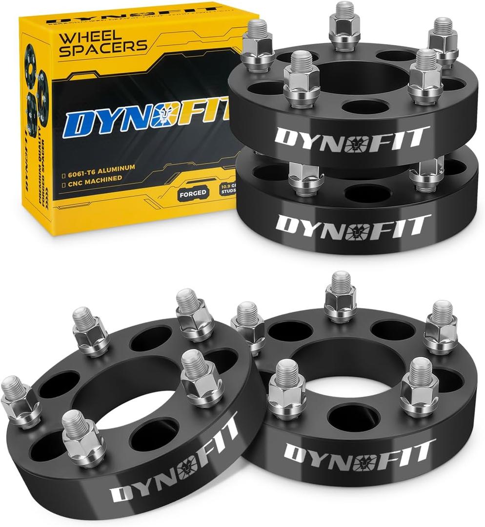 5x4.5 to 5x5 Wheel Adapters 4PCS for Je-ep Jk Wk Wj Xk Wheels on Tj Yj Kk Xj Mj Kj Zj, Dynofit 5x114.3mm to 5x127mm 1.25" Forged Conversion Wheel Adapters 1/2" Thread, Bolts Pattern Changed Spacers
