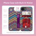 LETO for iPhone 16e Wallet Case, Flip Folio Leather Kickstand | Card Slots Holder - Fashionable Flower Designs - Shockproof Protective Phone Cover for Women and Girls