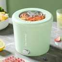 Zelarca Hot Pot Electric, 1L Mini Ramen Cooker, 450W Rapid Noodles Cooker, Multifunctional Electric Pot for Cooking Pasta, Soup, Portable Pots with Over-Heating Protection for Dorm, Office, Travel (Green)