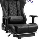 GTPLAYER Gaming Chair, Computer Chair with Bluetooth Speakers, High Back Ergonomic Office Chair Desk Chair with Lumbar Support, Height Adjustable Game Chair with Footrest 330LBS, Black