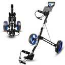SereneLife Golf Push Pull Cart with Deluxe Scorecard Holder, Adjustable Handle, Upper & Lower Strap Brackets, Lightweight Foldable Design with Quick Brake & Compact Folding