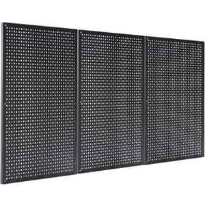 Peg Board,3 Pack 16-Inch X 24-Inch Heavy Duty Metal Peg Board Tool Organization Panels,Ideal for Storage Solutions in Garages, Workbenches, Workshops, Kitchens, and Other Iocations(Black)