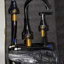 Bathroom Faucets for Sink 3 Hole, Hurran Chrome Bathroom Sink Faucet with Pop-up Drain and Supply Lines, Stainless Steel Lead-Free Widespread Faucet for Vanity RV Farmhouse Sink (8 Inch)