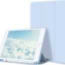Kenke Case for iPad 6th/5th Generation (2018/2017 Model) 9.7 Inch with Pencil Holder, Lightweight Smart Stand Cover with Soft TPU Back, Auto Wake/Sleep, Model A1822/A1823/A1893/A1954, Light Blue