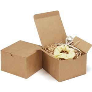 Eupako Brown Gift Boxes 5x5x3.5 25 Pack Kraft Paper Gift Boxes with Lids for Gifts, Crafting, Wedding, Birthday, Party, Cupcake