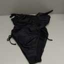 Viottiset Women's Cut Out Drawstring One Piece Swimsuit Cheeky High Cut Bathing Suit (XX-Large, Black)