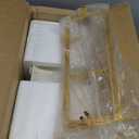 MALACASA 3 Tier Serving Trays for Party, 14 Inch Porcelain White Trays for Serving Food, Dessert Stand with Collapsible Gold Metal Rack