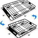 LWTURMRT Heavy Duty 54"X36"Roof Rack Cargo Basket Universal Rooftop Cargo Carrier with Waterproof Cargo Bag 18 Cubic Feet (54"X34"X17") Cargo Net