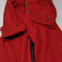 Men Pirate Coat Jacket Costume Medieval Steampunk Vintage Frock Tailcoat Halloween Pirate Cosplay (Large, Red)