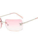 willochra 2023 Rectangle Y2k Gradient Sunglasses for Women Trendy Retro Summer Shades Rimless Butterfly Sunglasses