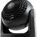 IRIS USA Desk Fan, Air Circulator, 3 Speeds, 52ft Max Air Distance, 360 Adjustable Tilt, 30 db Quiet Motor, Fan for Bedroom, Office, Dorm, Medium, Black, Small Standard