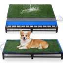 HOMBYS Porch Grass Potty for Dogs with Drain, Artificial Grass Dog Potty Tray for Indoor & Outdoor,Pet Litter Box for Small Dogs, Puppy Toilet for Patio (25" L x 23" W x 6" H)