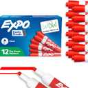 EXPO Low Odor Dry Erase Markers Chisel Tip Red 12 Count