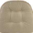 Klear Vu Omega Non-Slip Chair Cushions, Assembled in USA, U-Shaped Skid-Proof Seat Pads for Dining Room, Kitchen, Office, 15"x16" 4 Pack Linear Stone 4 Count