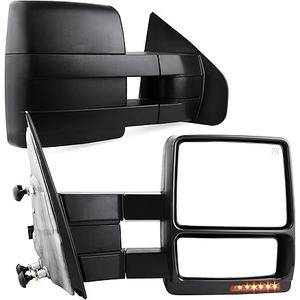YITAMOTOR Towing Mirrors Compatible with Ford F150 Power Heated with LED Signal and Puddle Light Tow Mirrors (Pair set), Replacement for 2007-2014 Ford F150 Series Pickup