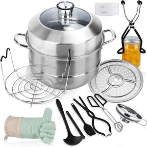 Canning Pot-Canning Supplies Starter Kit, Stainless Steel Canning Tool Kit, Water Bath Canner With Rack For Canning