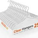 HOUSE DAY Clear Plastic Hangers 25 Pack, Durable Crystal Hangers for Clothes, Light Weight Plastic Dress Hanger for Women, Versatile 16.7 Hanger for Closet and Retail Use, with 360 Swivel Hook