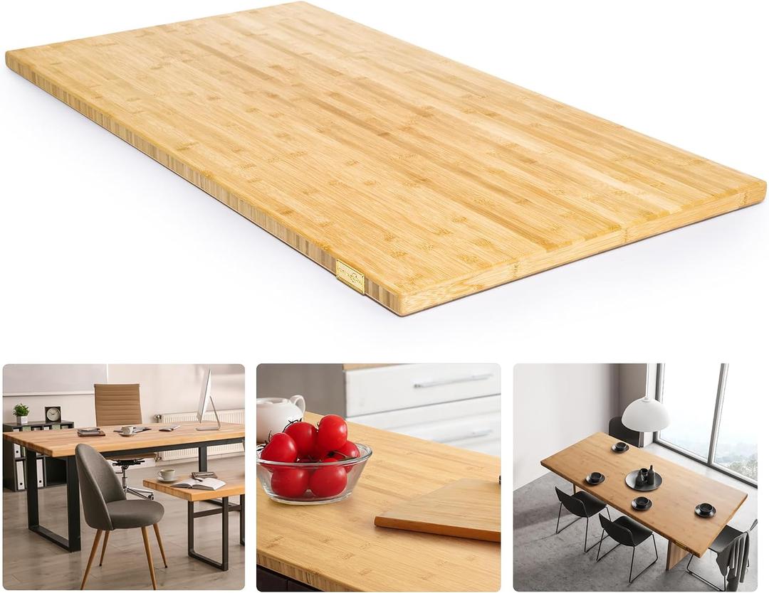 48"x25" Butcher Block Countertop, 4ft DIY Bamboo Countertop, 1.2'' Thick Wood Table Top, Used as Cutting Board, Office Desk Top, Living and Dining Room Table, Washer Dryer Countertop, Kitchen Island