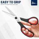 36 Packs 8" Multipurpose Scissors, Ultra Sharp Blade Shears, Comfort-Grip Handles, Sturdy Sharp Scissors for Office Home School Sewing Fabric Craft Supplies, Right/Left Handed