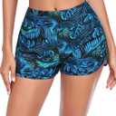 RELLECIGA Women's High Waisted Swim Board Shorts with Built-in Brief (XXXL)