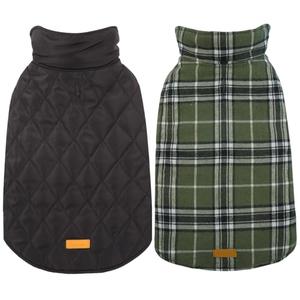 Kuoser Warm Dog Coat, Waterproof Dog Jacket for Extra Large Dogs, Adjustable Durable XL Doggie Winter Coat Reversible Cozy Puppy Cold Weather Apparel from Breed, Green XL