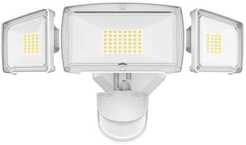 HGGH Motion Sensor Outdoor Lights – Flood Lights Outdoor Security Light, LED Floodlights IP65 Waterproof 6000K 38W 4200LM with 3 Adjustable Heads, Exterior Light for House, Backyard, Porch
