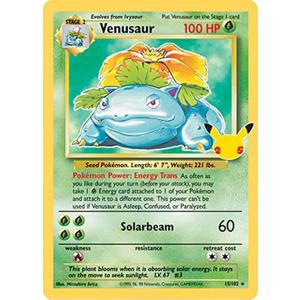 Pokmon Celebrations Venusaur, 25th Anniversary Holo Rare Reprint from 1995 + Surprise Card!