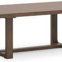 Signature Design by Ashley Cabalynn Farmhouse Dining Extension Table with 1 Removable Center Leaf, Light Brown
