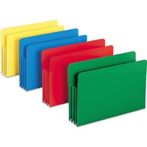 Smead 73550 Exp File Pockets Straight Tab Poly Legal Assorted 4/Box