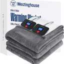 Westinghouse Electric Blanket King, Flower Jacquard Heated Blanket King Size with 10 Heating Levels and 112 Hours AutoOff, Flannel to Sherpa Reversible, Machine Washable, 90" x 100" Inch, Grey