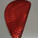 Yungyan 12 Sets Valentine's Day Heart Placemats 15'' Red Vinyl Pressed Metallic Table Mats Romantic Table Decorations Place Mats for Couples Dinner Wedding Anniversary Party(Red, Hollow Heart)