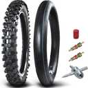 HOLATO Front 70/100-17 2.75-17 Tire and Inner Tube for KLX125 KLX140 KX85 TTR125 YZ80 YZ85 RM80 CR80 CT90 DRZ125 TaoTao DB17 Apollo RFZX18 Coolster Dirt Pit Bike Off Road Motocross Heavy Duty