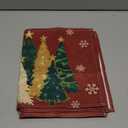 Artoid Mode Xmas Trees Snowflakes Winter Placemats Set of 6, 12x18 Inch Seasonal Red Christmas Table Mats for Party Kitchen Dining Decoration