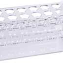 Clear Acrylic Test Tube Rack Thickened 4.5mm 18-Hole (17mm) Holder for 10ml & 15ml Tubes, Pens, Markers Transparent Lab & Desk Organizer (Clear - 18 Holes)