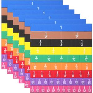 6 Sets Fraction Tiles Set for Math Classroom Fractions Manipulatives Math Manipulatives for Home School Supplies