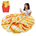 Chips Yellow Throw Blanket Fun Birthday Gifts for Room Decor for Bedroom Office, Soft Blanket for Baby Woman Dog Shower 71 inches