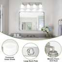 Bathroom Light Fixtures, Brushed Nickel Bathroom Lighting Fixtures Over Mirror, Modern Vanity Light with White Glass Shade, Restroom Lighting Fixtures, 4-Light 30-inch