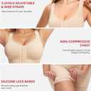 Nebility Fajas Colombianas Moldeadoras Shapewear for Women Tummy Control Postpartum Body Shaper Bodysuit with Zipper Crotch (Beige, XL)