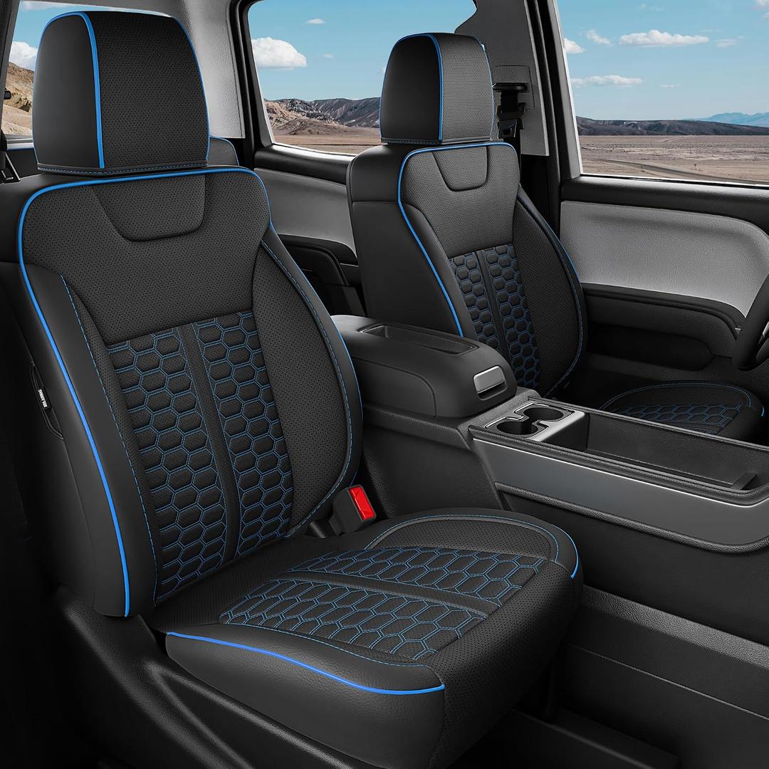 RIDEPOSH Custom Leather Seat Covers for Silverado/Sierra 1500 2014-2018